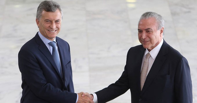Macri viaj&oacute; a Brasil para fortalecer el Mercosur