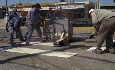 Sigue adelante la demarcaci&oacute;n de sendas peatonales en el centro y microcentro   
