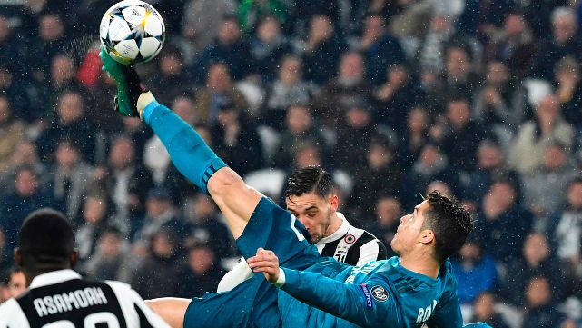 Cristiano brill&oacute; y meti&oacute; uno de chilena en goleada del Real a Juventus