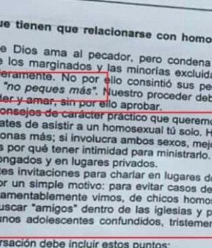 Escuela difundi&oacute; pol&eacute;mica gu&iacute;a de "c&oacute;mo tratar con homosexuales"