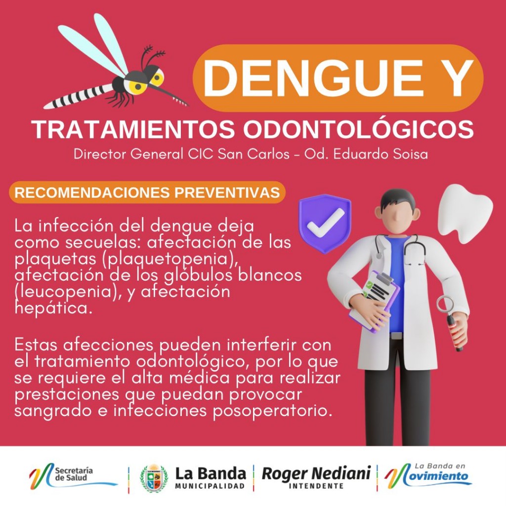  La Municipalidad de La Banda informa sobre las complicaciones bucales relacionadas al Dengue