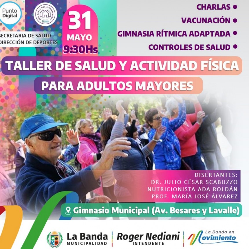 El municipio invita a participar de un nuevo “Taller de Salud y Actividad Física para Adultos Mayores”