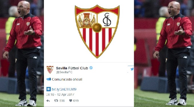 Sevilla dese&oacute; "suerte y &eacute;xitos" a Sampaoli 