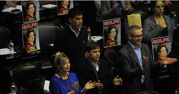 Diputados a favor y en contra por Brasil y Venezuela