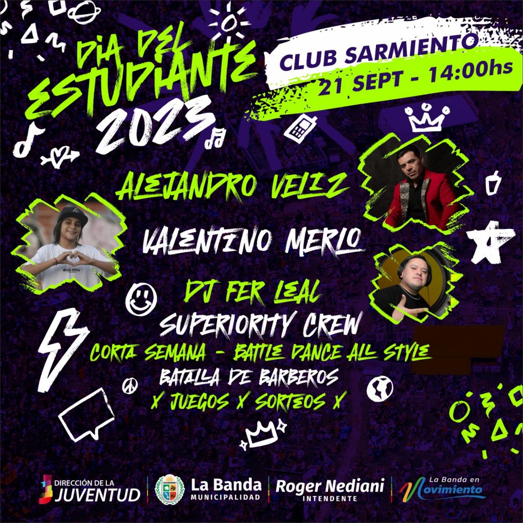 La Banda realizará la “Fiesta del Estudiante 2023” en el Club Sarmiento 