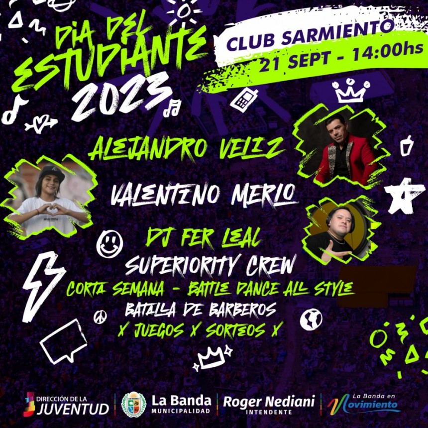 La Banda realizará la “Fiesta del Estudiante 2023” en el Club Sarmiento 