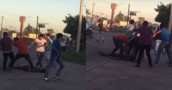 Brutal batalla campal a la salida de boliche