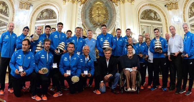 Macri recibi&oacute; a nuestros campeones de Copa Davis