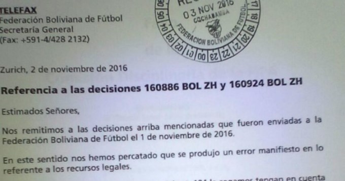 Sanci&oacute;n a Bolivia: papel&oacute;n y confusi&oacute;n de FIFA