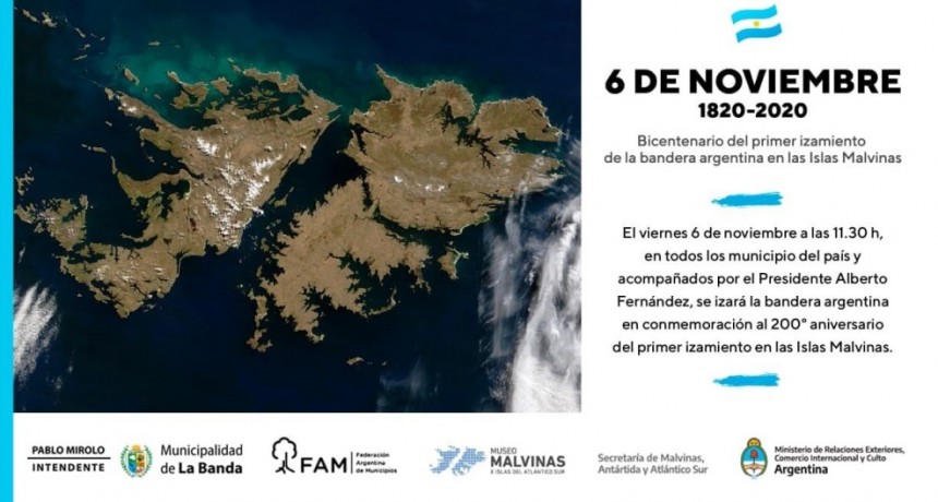 El municipio de La Banda se adhiere al bicentenario del primer izamiento de la bandera nacional en las Malvinas